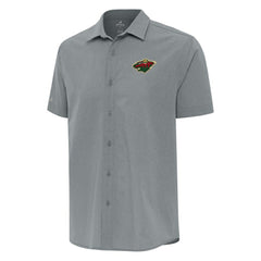 Minnesota Wild Antigua Activate Woven Short Sleeve Button-Up Shirt For Sale