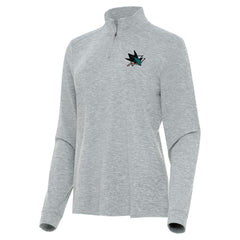 San Jose Sharks Antigua Women's Mentor Quarter-Zip Mock Long Sleeve Top For Sale
