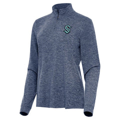 Seattle Kraken Antigua Women's Mentor Quarter-Zip Mock Long Sleeve Top Discount