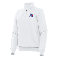 New York Rangers Antigua Women's Victory Quarter-Zip Sweatshirt Outlet