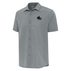 San Jose Sharks Antigua Activate Woven Short Sleeve Button-Up Shirt On Sale