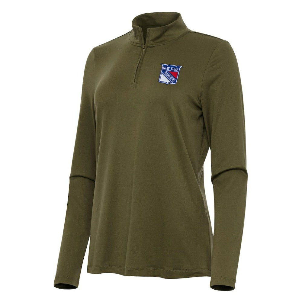 New York Rangers Antigua Women's Reprocess Quarter-Zip Top Online