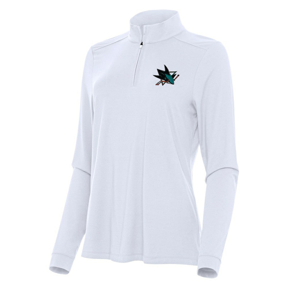 San Jose Sharks Antigua Women's Intent Quarter-Zip Top On Sale