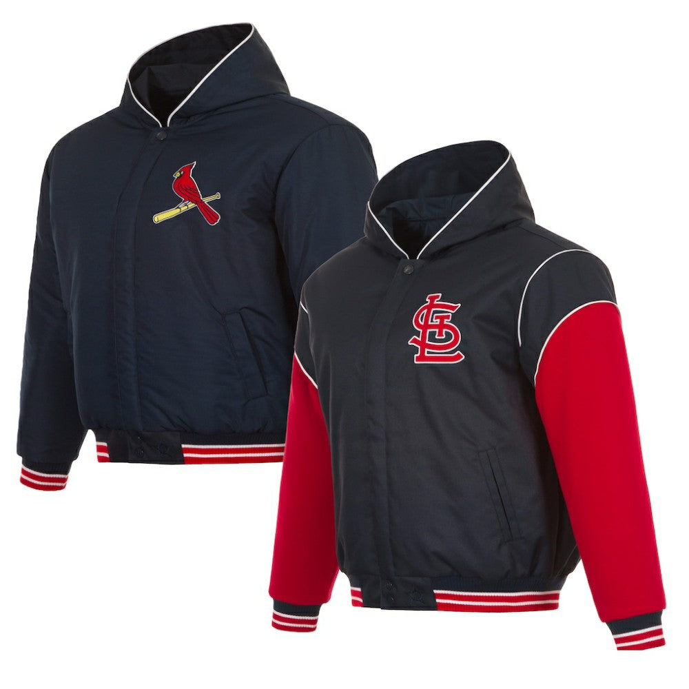 St. Louis Cardinals JH Design Youth Reversible Fleece Full-Snap Hoodie Jacket | MLB New