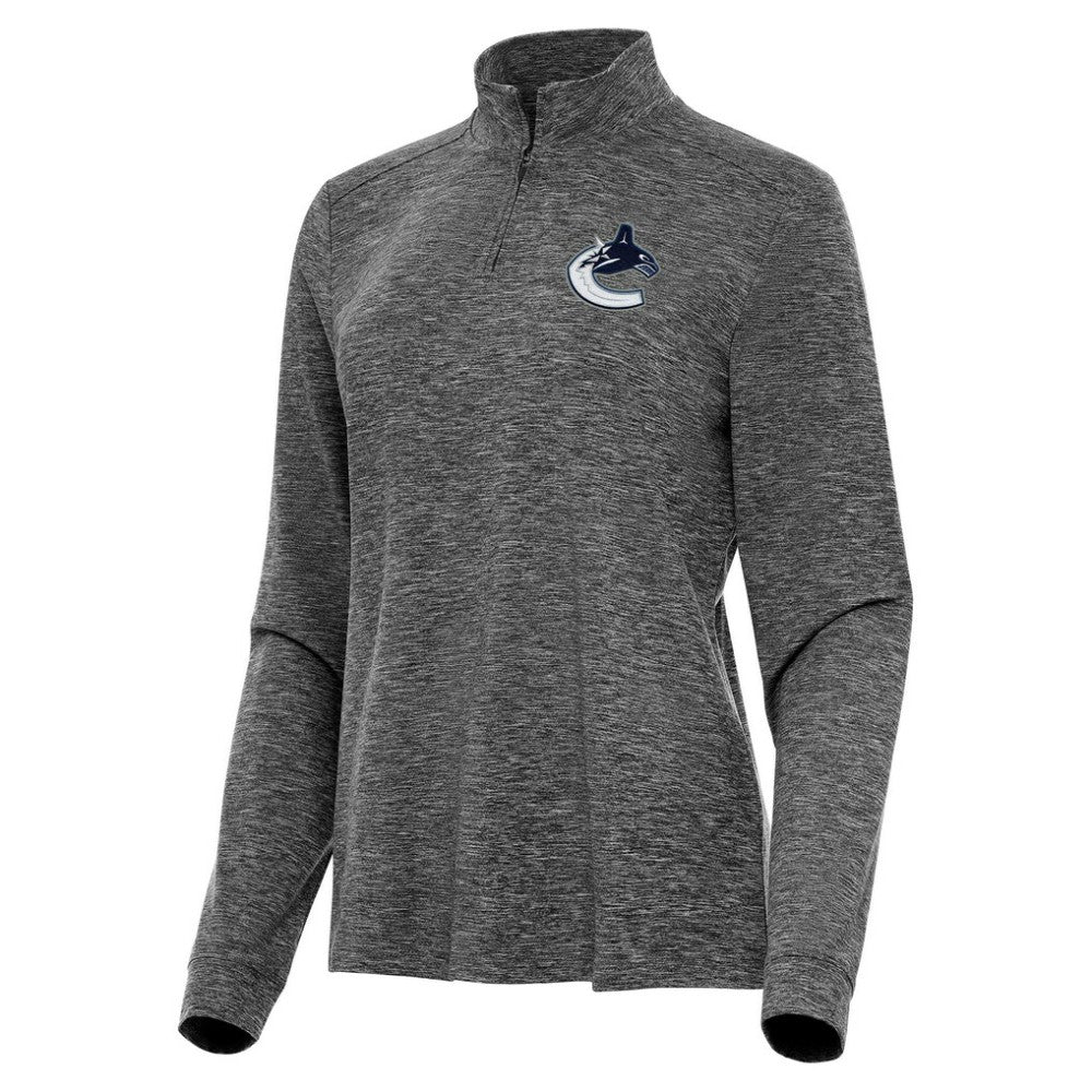 Vancouver Canucks Antigua Women's Mentor Quarter-Zip Mock Long Sleeve Top Sale