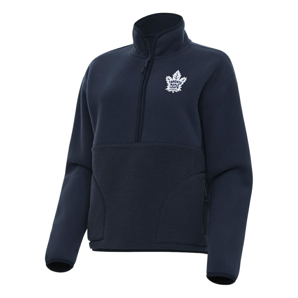 Toronto Maple Leafs Antigua Women's Figure Half-Zip Pullover Sweatshirt For Sale