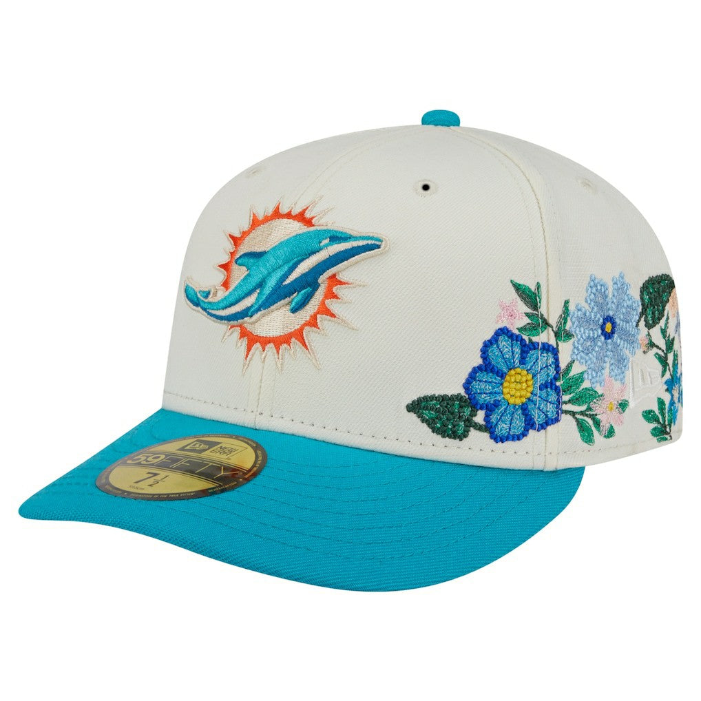 Miami Dolphins New Era Tonal Floral 59FIFTY Fitted Hat