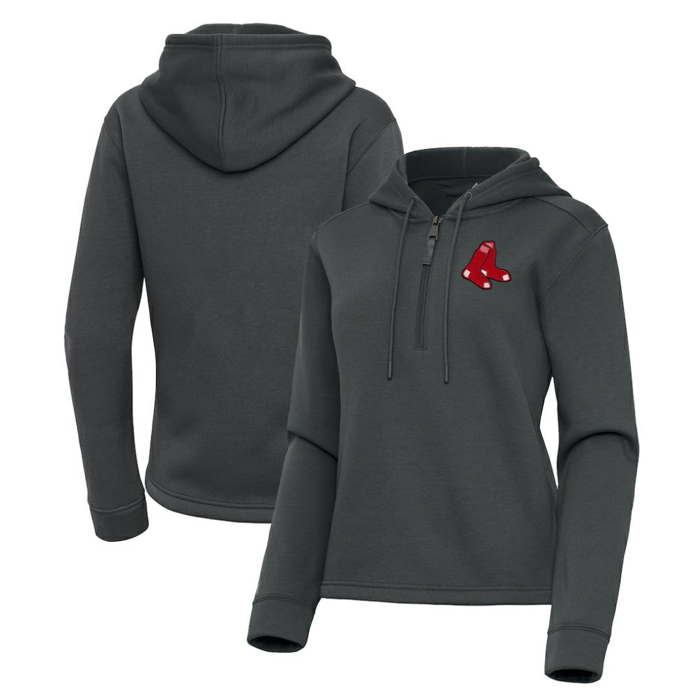 Boston Red Sox Antigua Women's Contemporary Quarter-Zip Hoodie | MLB Sale