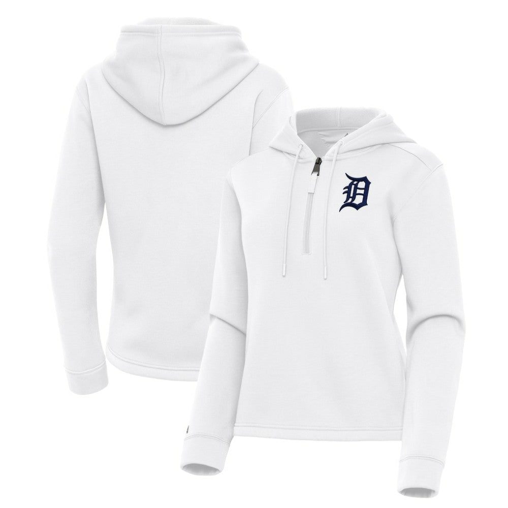 Detroit Tigers Antigua Women's Contemporary Quarter-Zip Hoodie | MLB On Sale