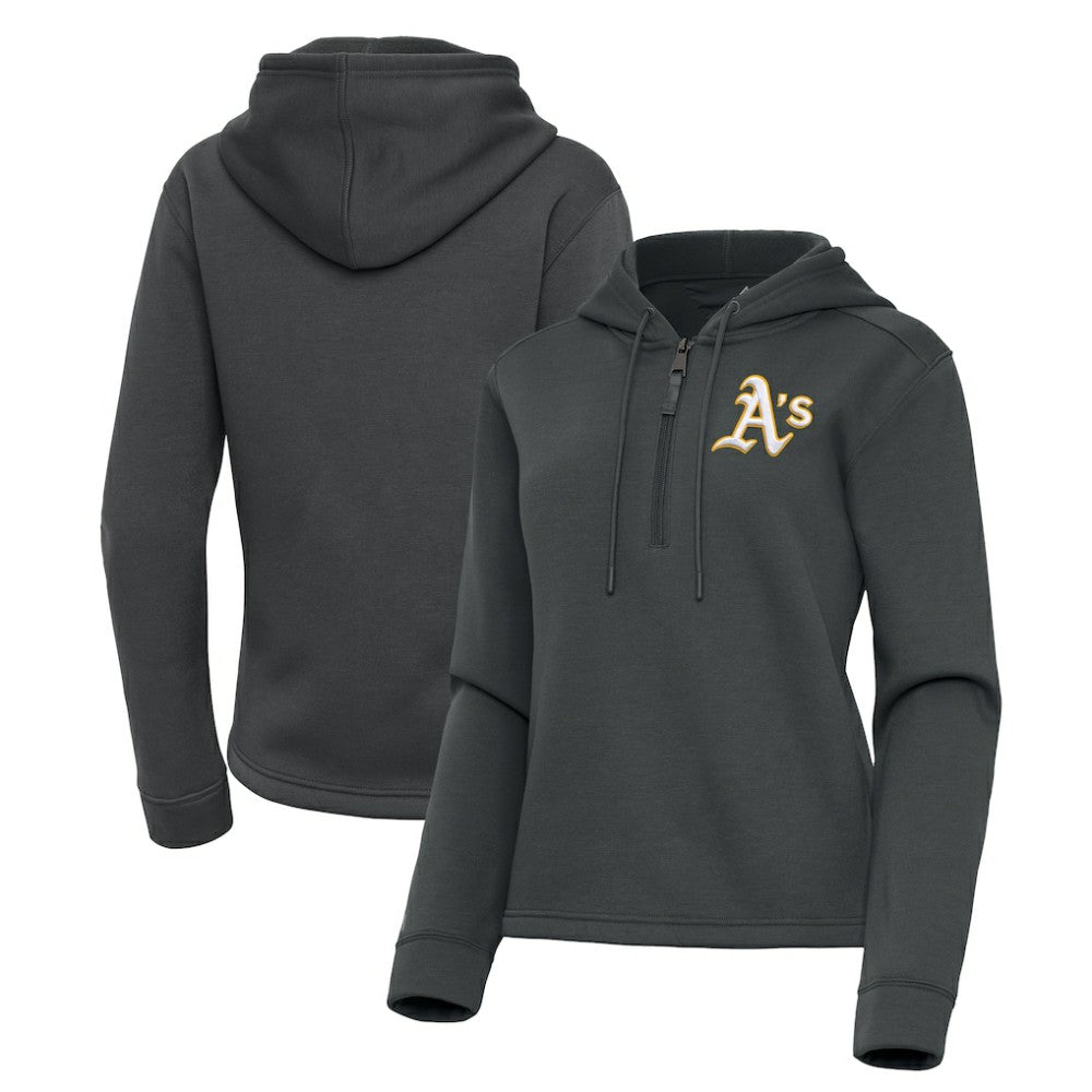 Athletics Antigua Women's Contemporary Quarter-Zip Hoodie | MLB US