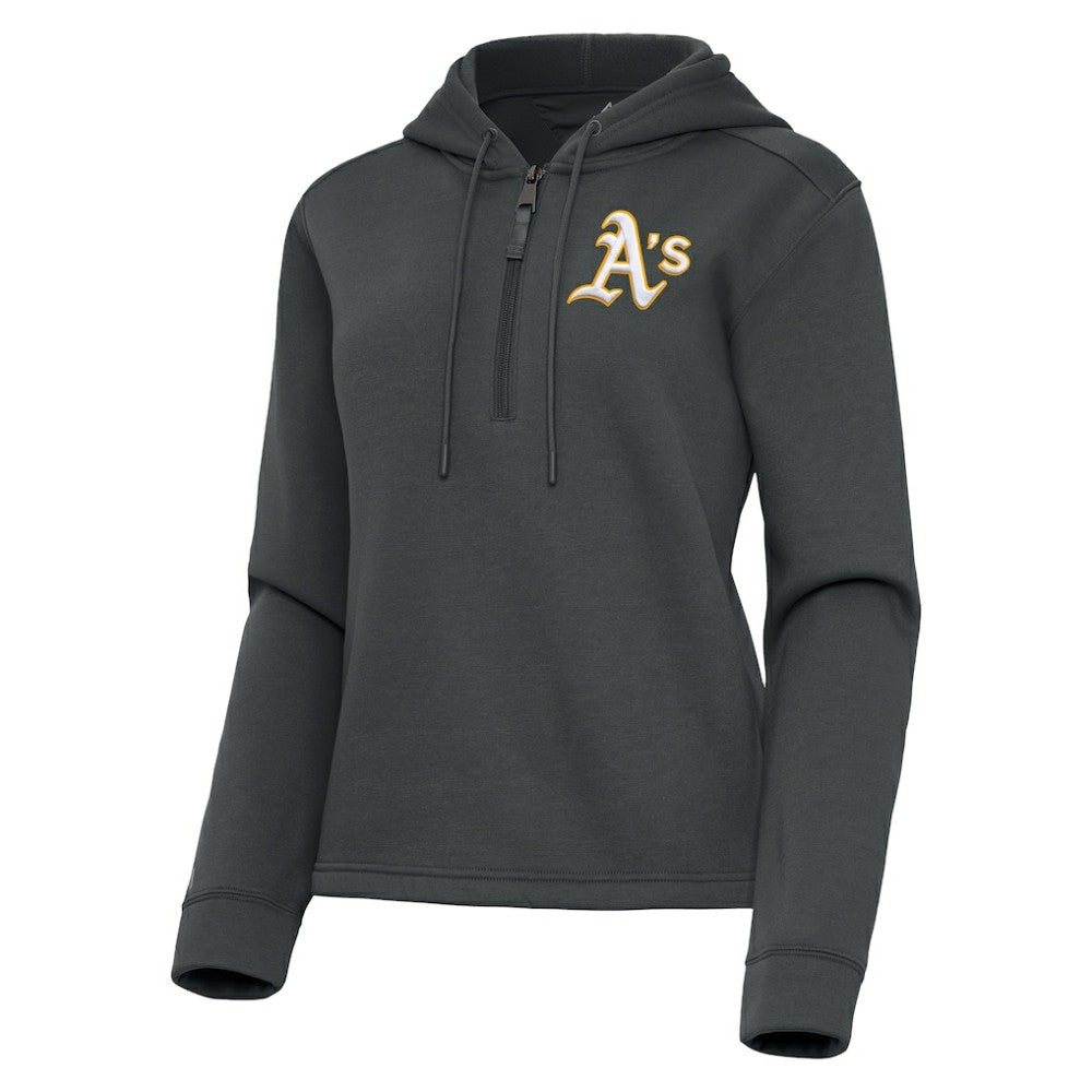 Athletics Antigua Women's Contemporary Quarter-Zip Hoodie | MLB US