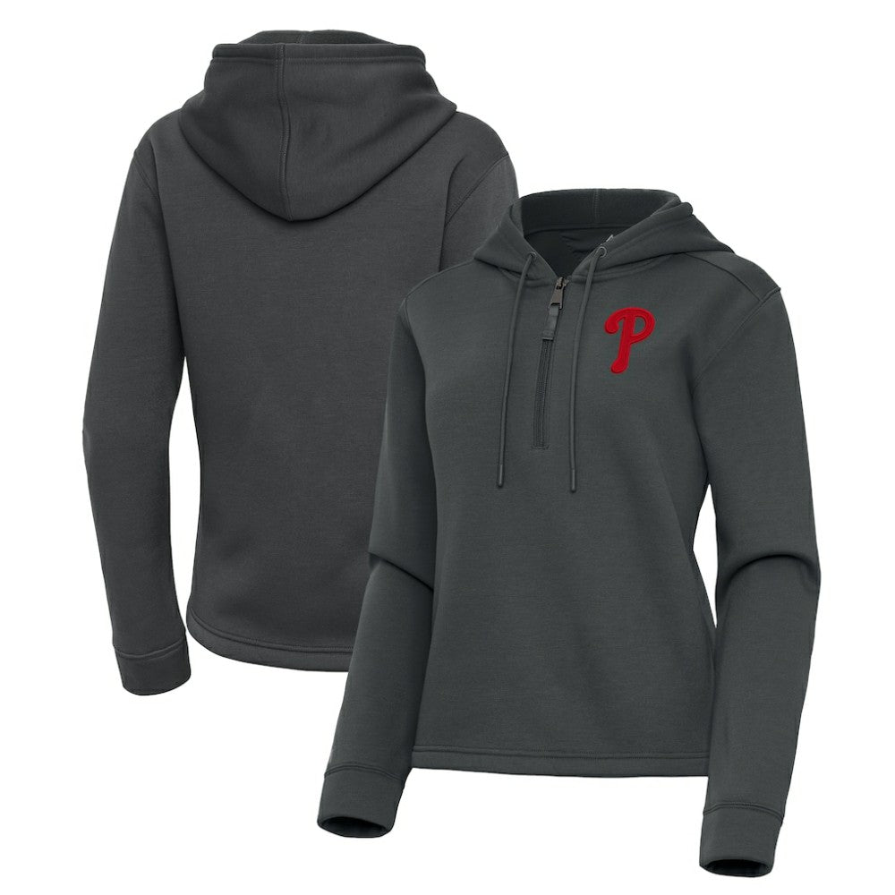 Philadelphia Phillies Antigua Women's Contemporary Quarter-Zip Hoodie | MLB Sale
