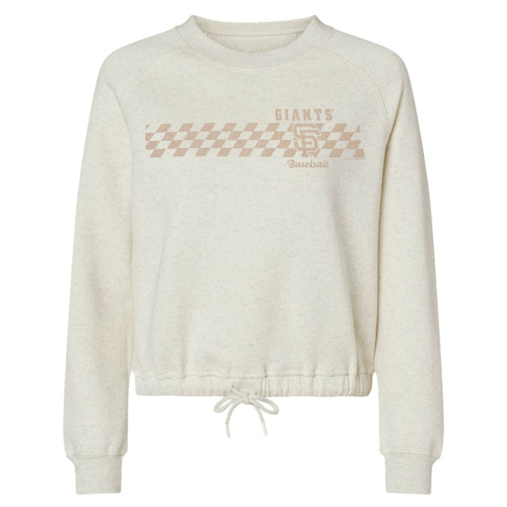 San Francisco Giants Soft as a Grape Women's Tonal Checkered Sweatshirt | MLB Outlet