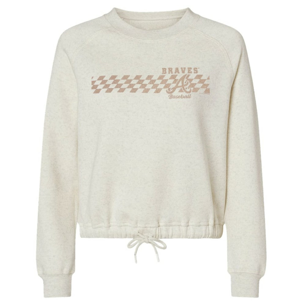 Atlanta Braves Soft as a Grape Women's Tonal Checkered Sweatshirt | MLB US