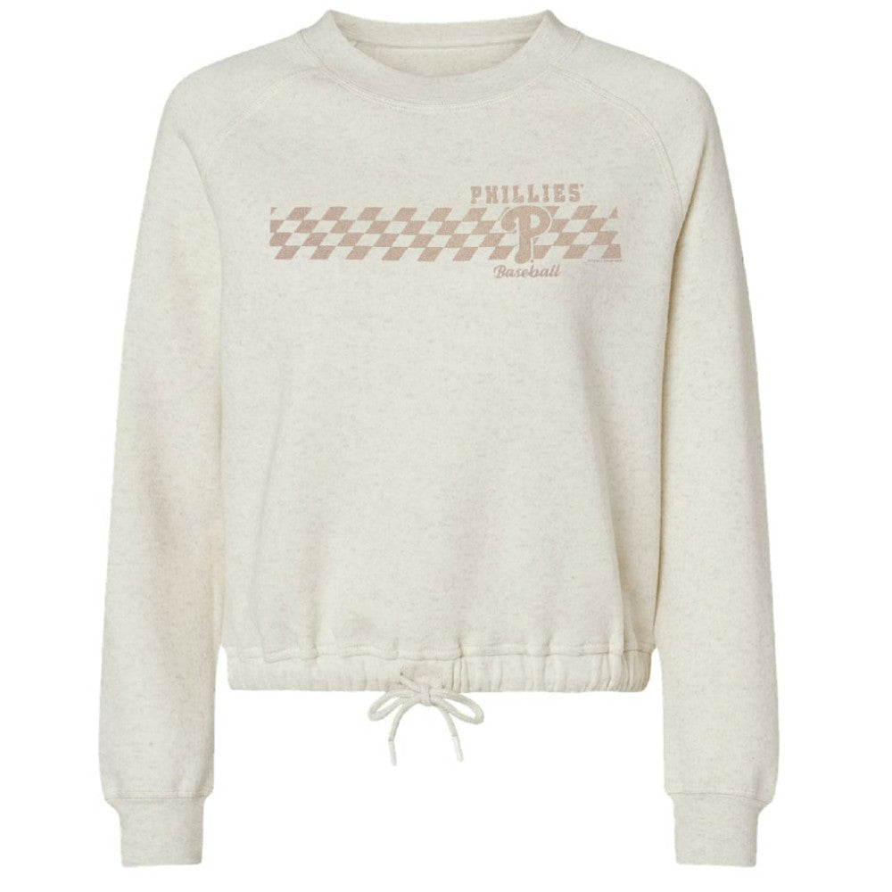 Philadelphia Phillies Soft as a Grape Women's Tonal Checkered Sweatshirt | MLB For sale