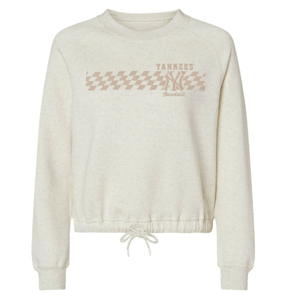 New York Yankees Soft as a Grape Women's Tonal Checkered Sweatshirt | MLB Sale