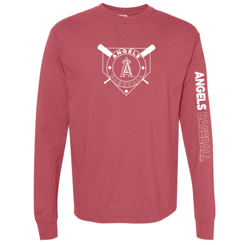 Los Angeles Angels Soft as a Grape Women's Pigment Dye Long Sleeve T-Shirt | MLB On Sale