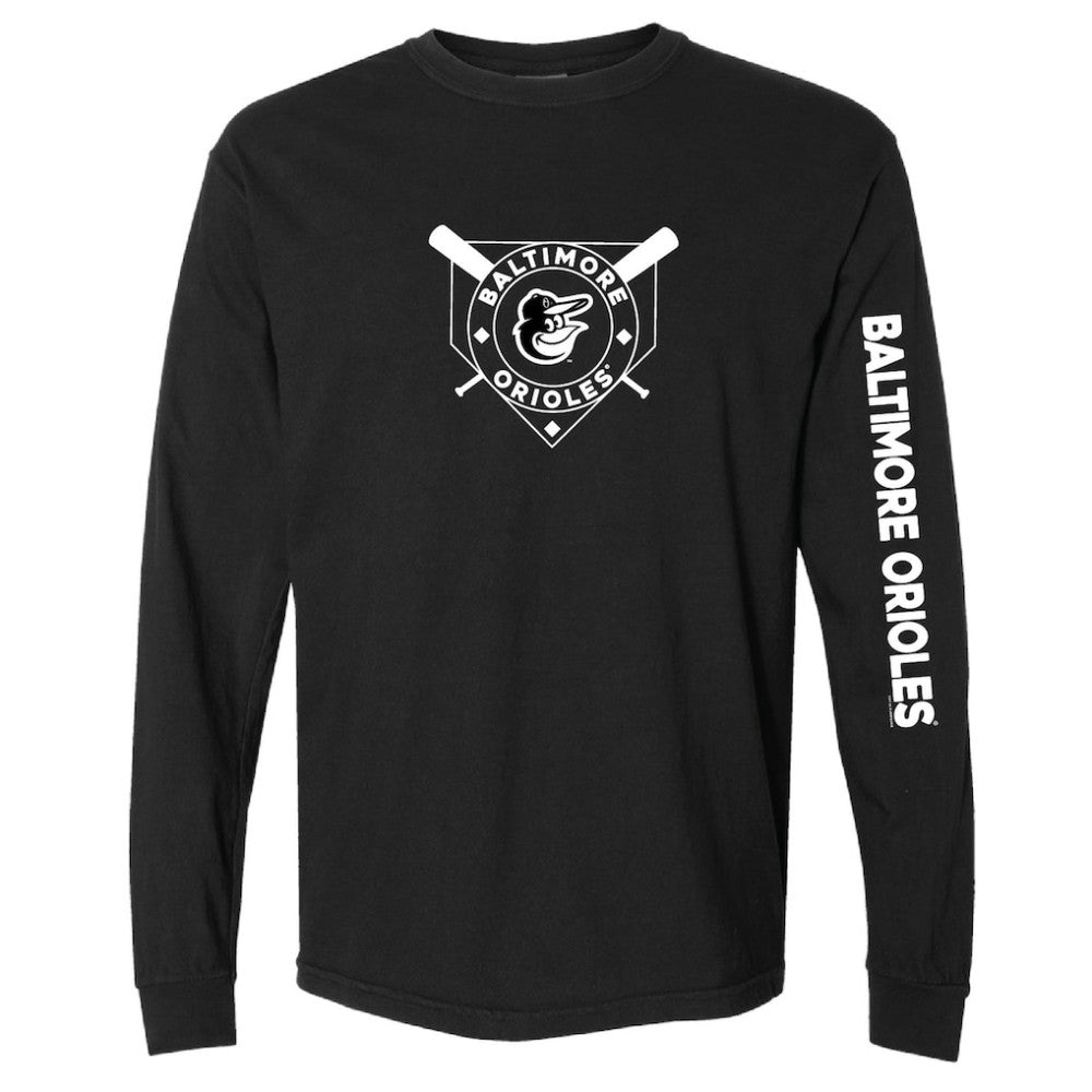 Baltimore Orioles Soft as a Grape Women's Pigment Dye Long Sleeve T-Shirt | MLB On Sale