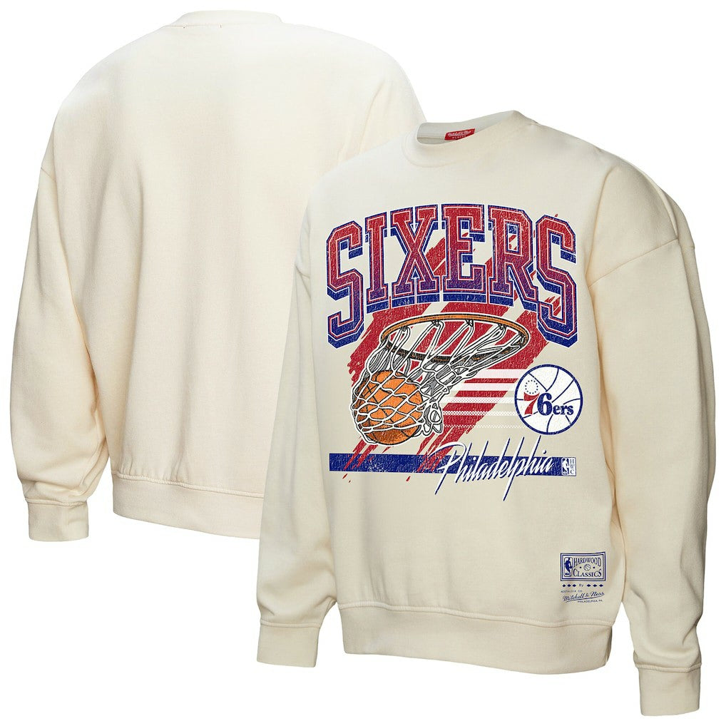 Philadelphia 76ers Women's Brush Bucket Pullover Sweatshirt For Sale