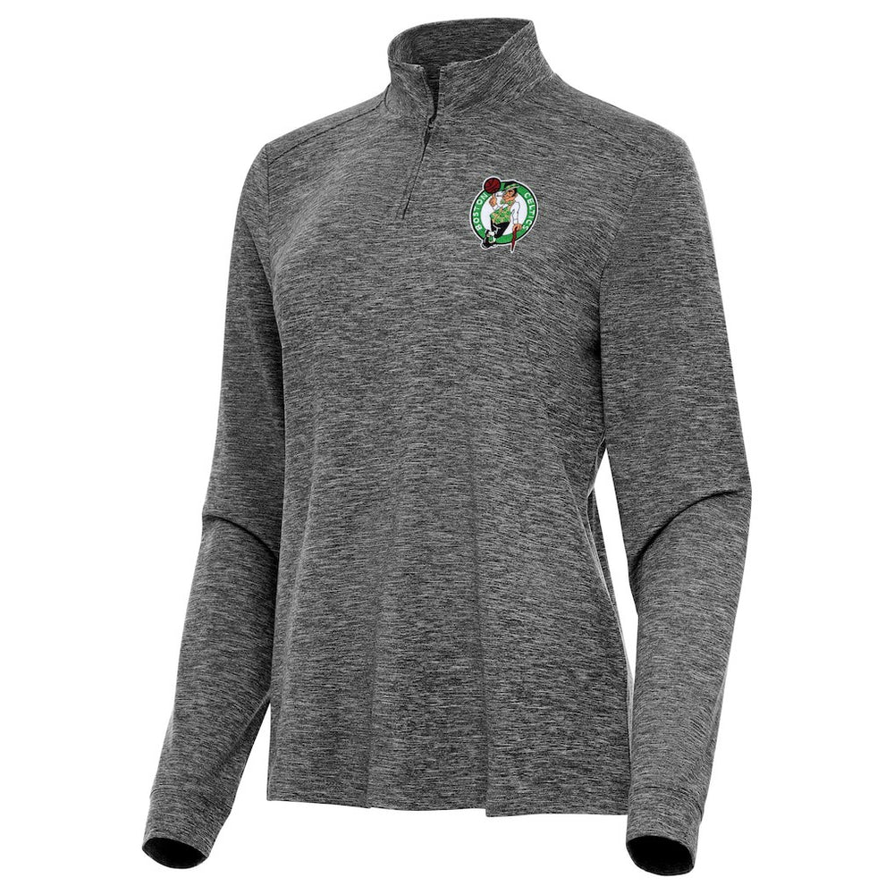 Boston Celtics Antigua Women's Mentor Quarter-Zip Mock Long Sleeve Top On Sale