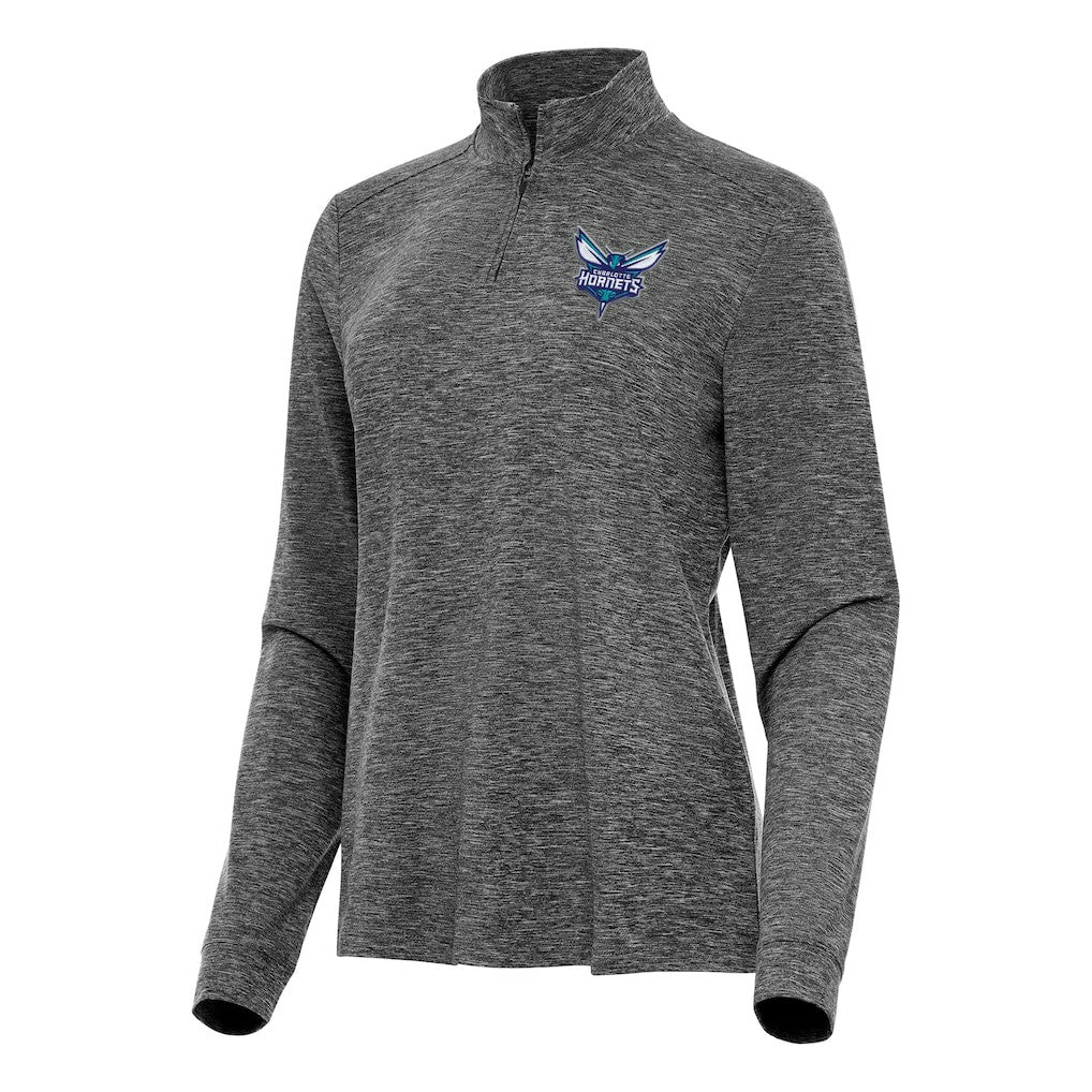 Charlotte Hornets Antigua Women's Mentor Quarter-Zip Mock Long Sleeve Top New
