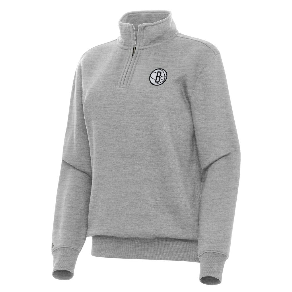 Brooklyn Nets Antigua Women's Victory Quarter-Zip Sweatshirt For Sale
