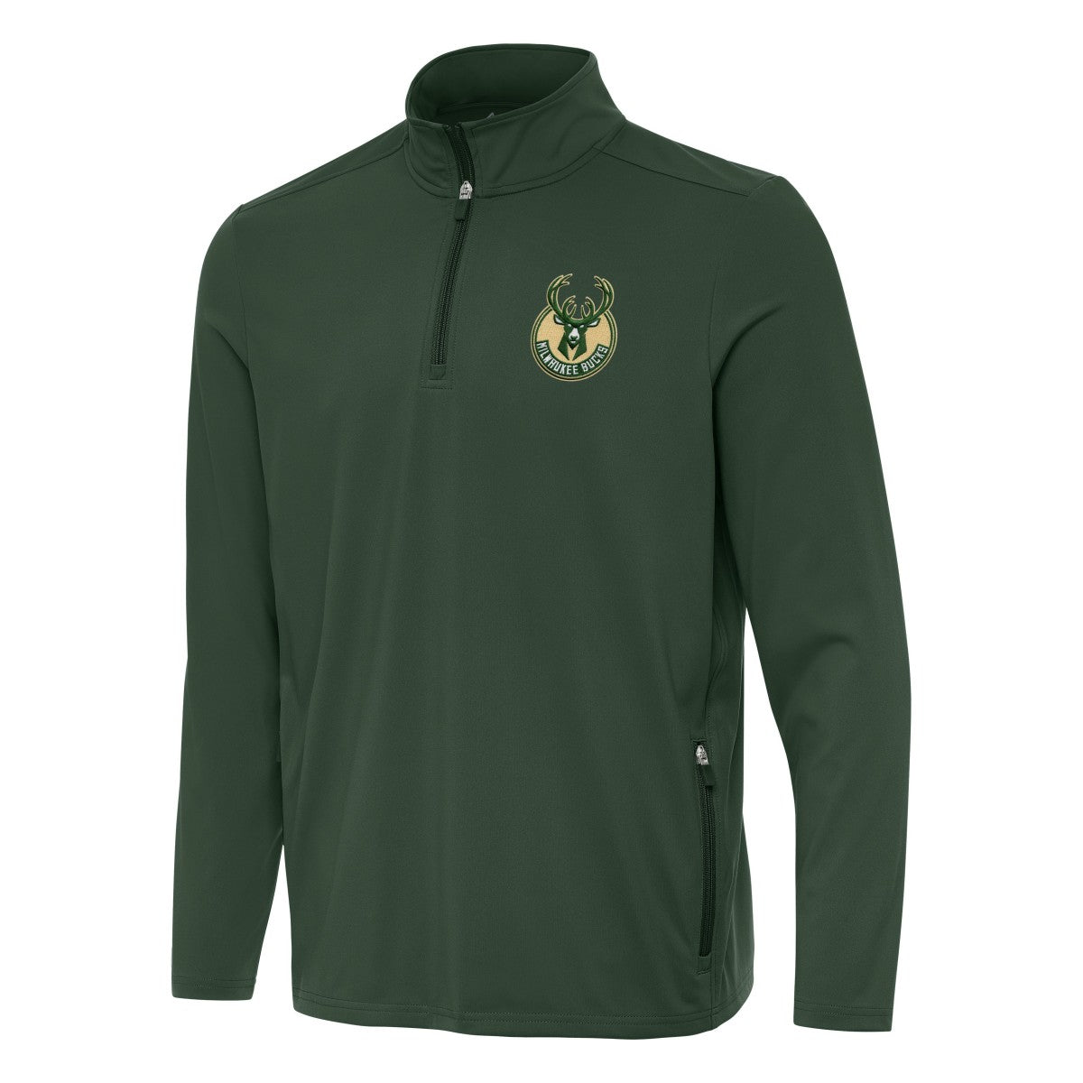 Milwaukee Bucks Antigua Perilous Quarter-Zip Sweatshirt Discount