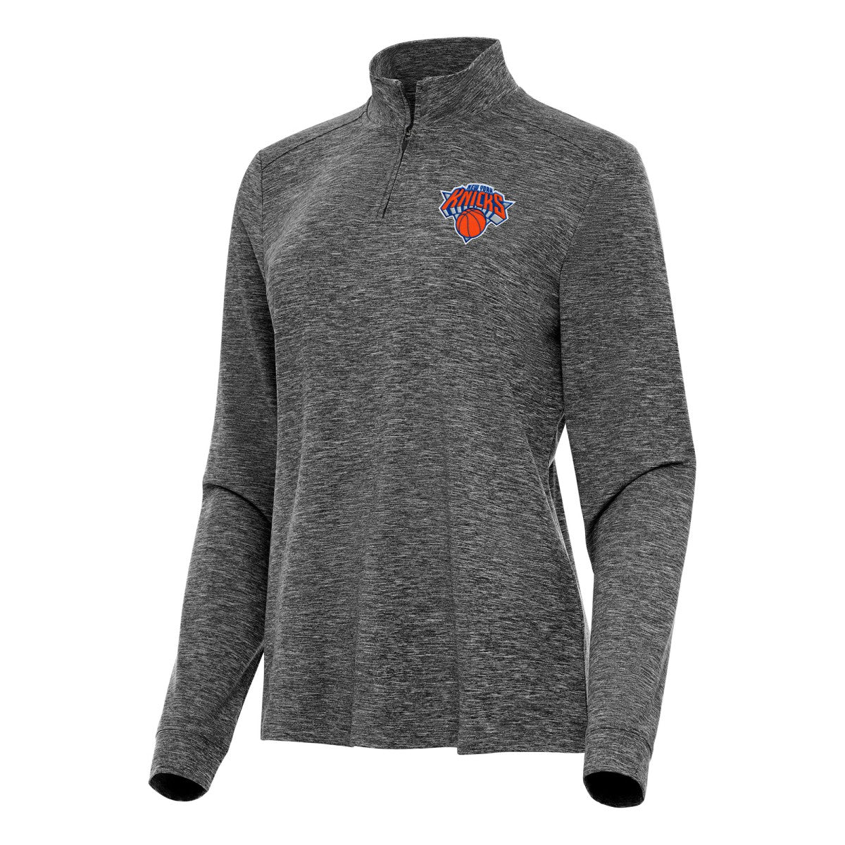 New York Knicks Antigua Women's Mentor Quarter-Zip Mock Long Sleeve Top On Sale