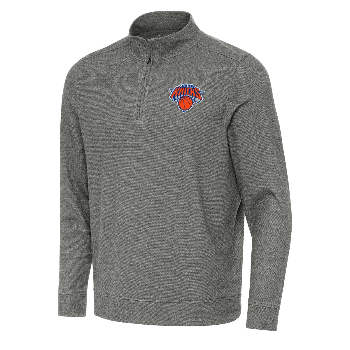 New York Knicks Antigua Subtle Quarter-Zip Sweatshirt On Sale
