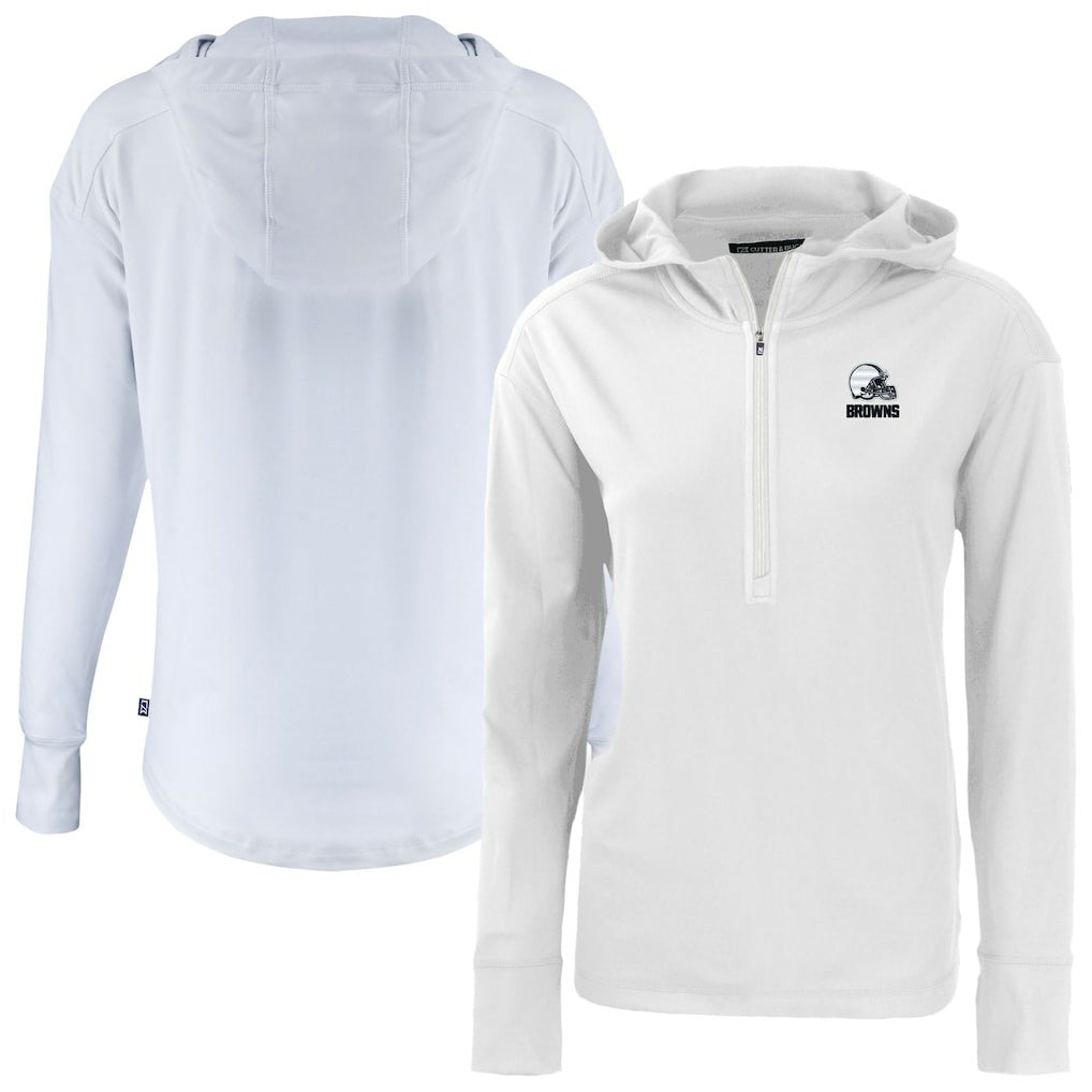 Cleveland Browns  Cutter & Buck Women's Daybreak Eco Recycled Half-Zip Hoodie