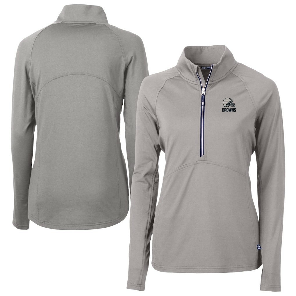Cleveland Browns  Cutter & Buck Women's Adapt Eco Knit Stretch Recycled Half-Zip Pullover Top