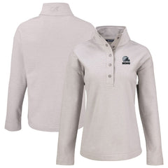 Cleveland Browns  Cutter & Buck Women's Hunts Point Eco Textured Fleece Recycled Quarter-Snap Pullover