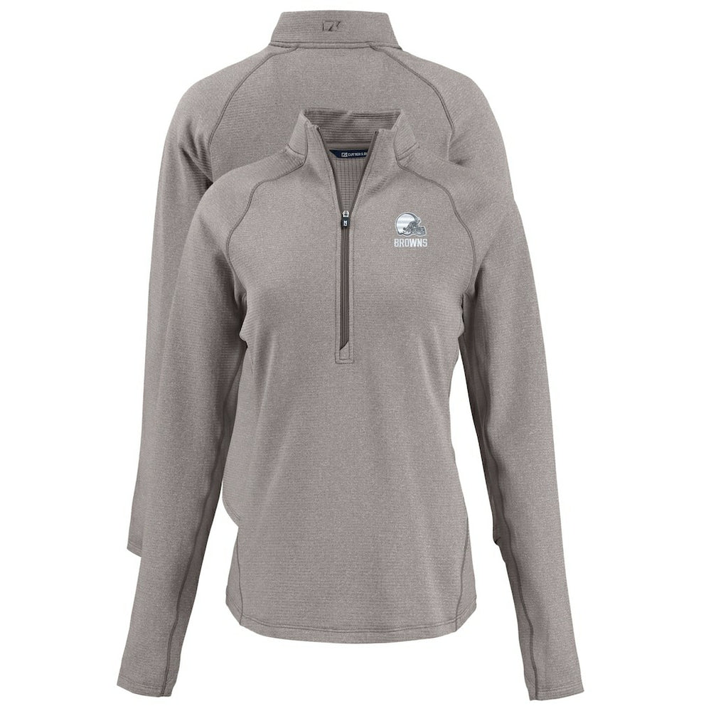 Cleveland Browns  Cutter & Buck Women's Peshastin Eco Fleece Recycled Half-Zip Pullover Top