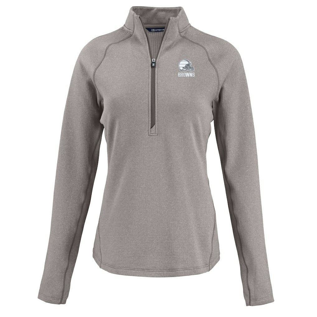 Cleveland Browns  Cutter & Buck Women's Peshastin Eco Fleece Recycled Half-Zip Pullover Top