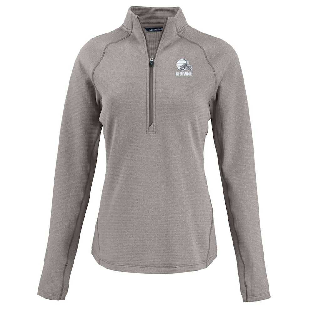 Cleveland Browns  Cutter & Buck Women's Peshastin Eco Fleece Recycled Half-Zip Pullover Top