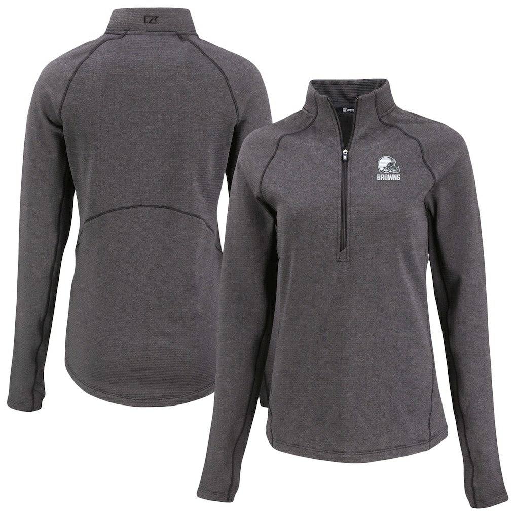 Cleveland Browns  Cutter & Buck Women's Peshastin Eco Fleece Recycled Half-Zip Pullover Top