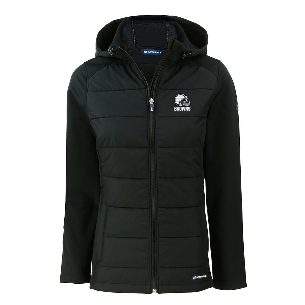 Cleveland Browns  Cutter & Buck Women's Evoke Hybrid Eco Softshell Recycled Full-Zip Hooded Jacket