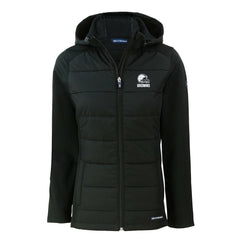 Cleveland Browns  Cutter & Buck Women's Evoke Hybrid Eco Softshell Recycled Full-Zip Hooded Jacket