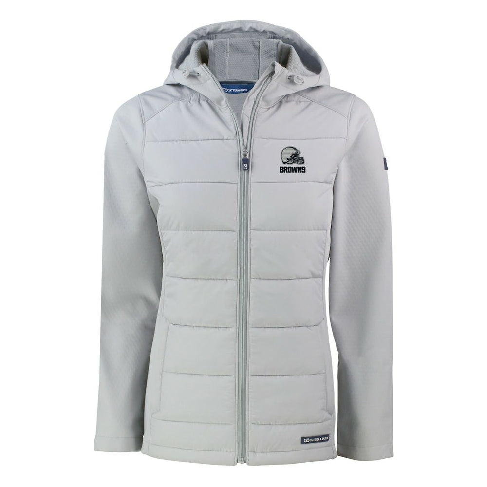 Cleveland Browns  Cutter & Buck Women's Evoke Hybrid Eco Softshell Recycled Full-Zip Hooded Jacket