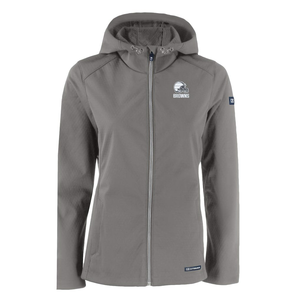 Cleveland Browns  Cutter & Buck Women's Evoke Eco Softshell Recycled Full-Zip Hoodie Jacket