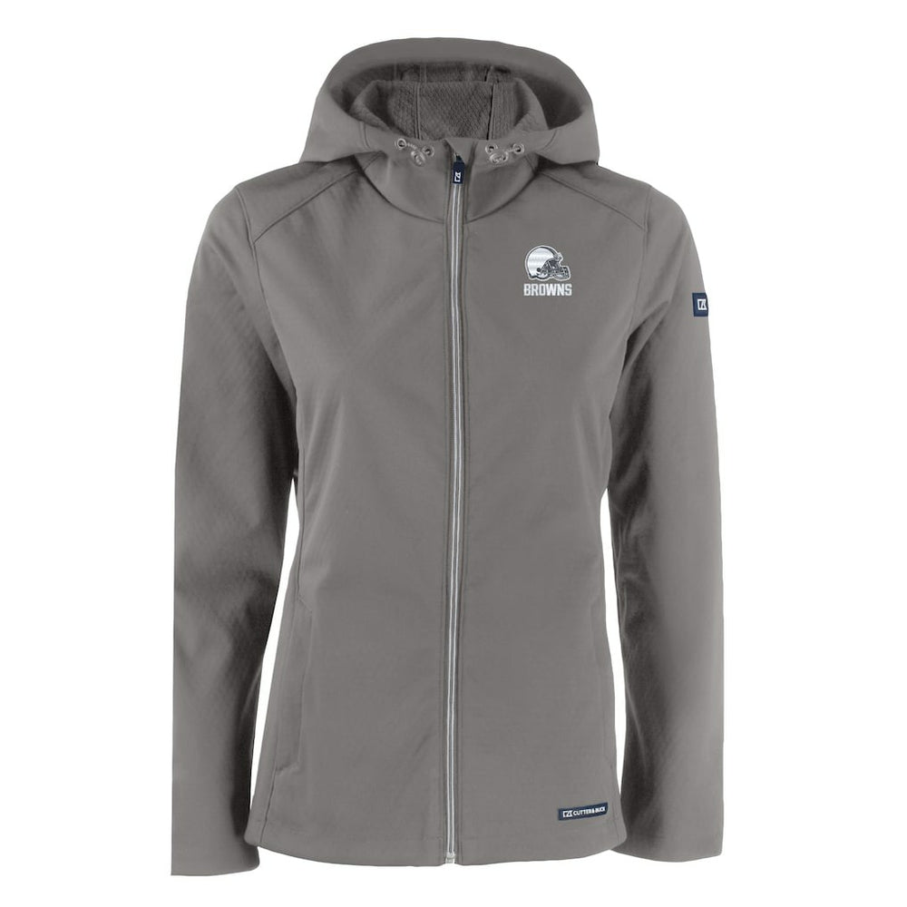Cleveland Browns  Cutter & Buck Women's Evoke Eco Softshell Recycled Full-Zip Hoodie Jacket