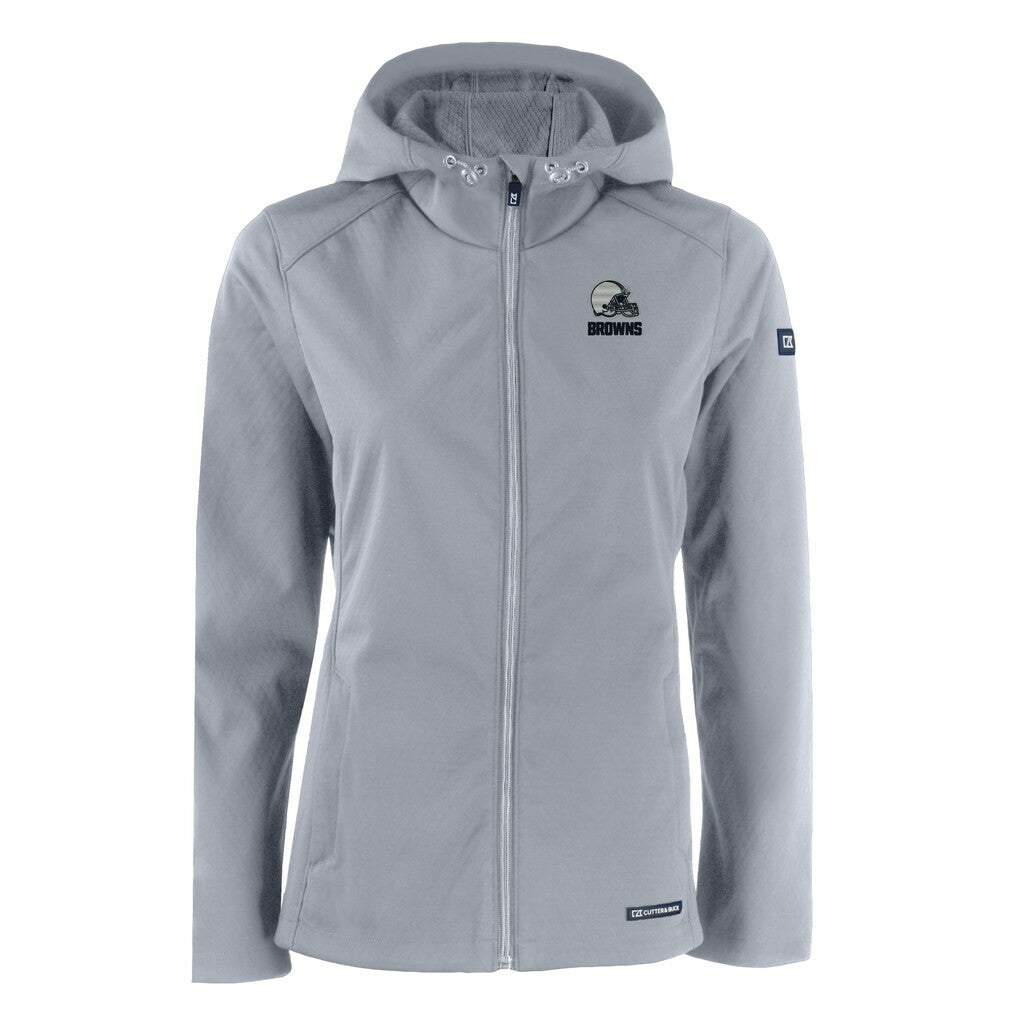 Cleveland Browns  Cutter & Buck Women's Evoke Eco Softshell Recycled Full-Zip Hoodie Jacket