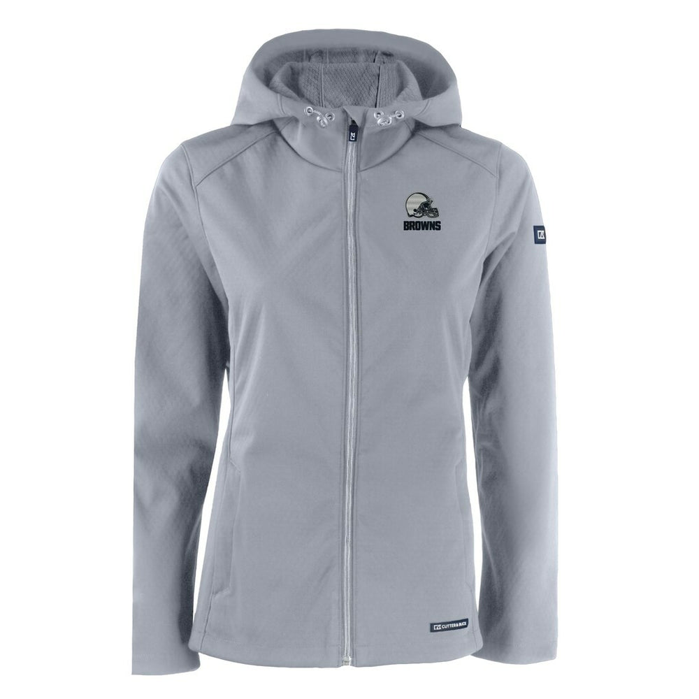 Cleveland Browns  Cutter & Buck Women's Evoke Eco Softshell Recycled Full-Zip Hoodie Jacket