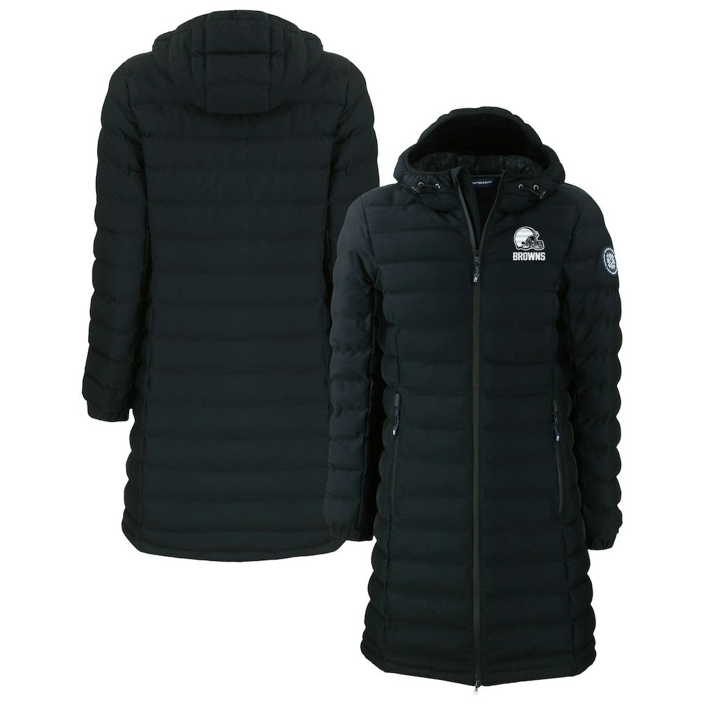 Cleveland Browns  Cutter & Buck Women's Mission Ridge Repreve Eco Insulated Full-Zip Hoodie Long Puffer Jacket