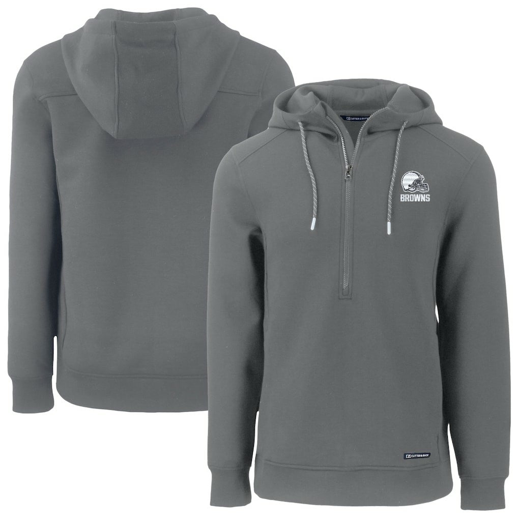 Cleveland Browns  Cutter & Buck Roam Eco Recycled Half-Zip Pullover Hoodie