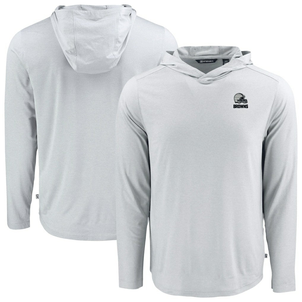 Cleveland Browns  Cutter & Buck Coastline Epic Comfort Eco Recycled Long Sleeve Hooded T-Shirt