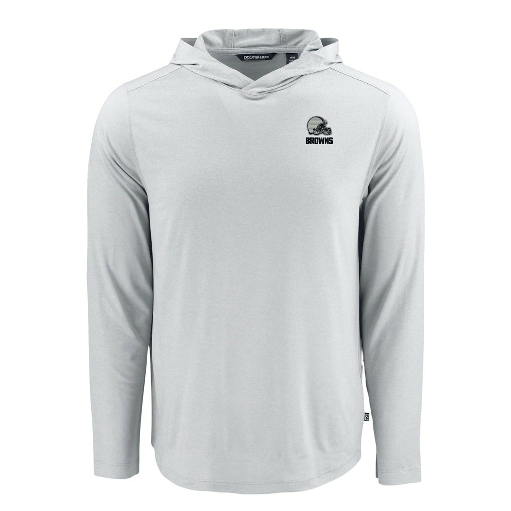 Cleveland Browns  Cutter & Buck Coastline Epic Comfort Eco Recycled Long Sleeve Hooded T-Shirt