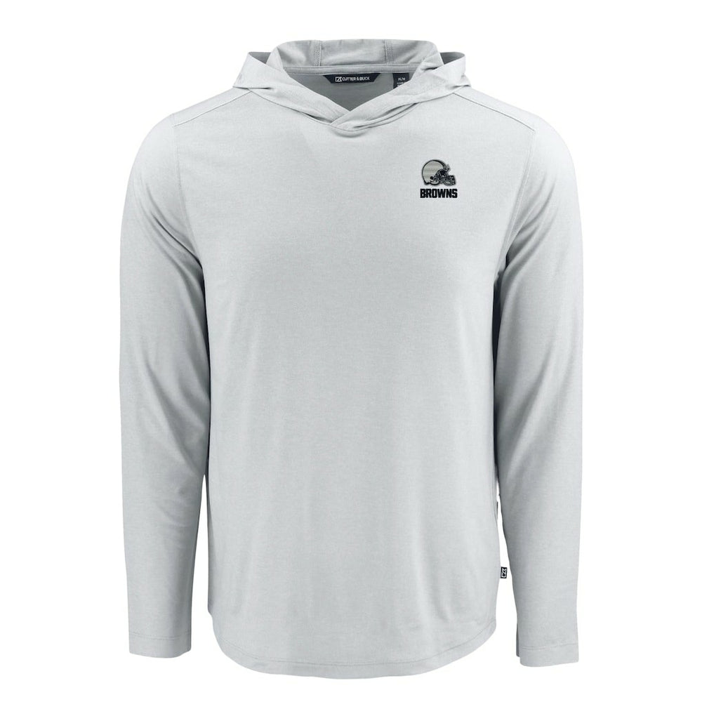 Cleveland Browns  Cutter & Buck Coastline Epic Comfort Eco Recycled Long Sleeve Hooded T-Shirt