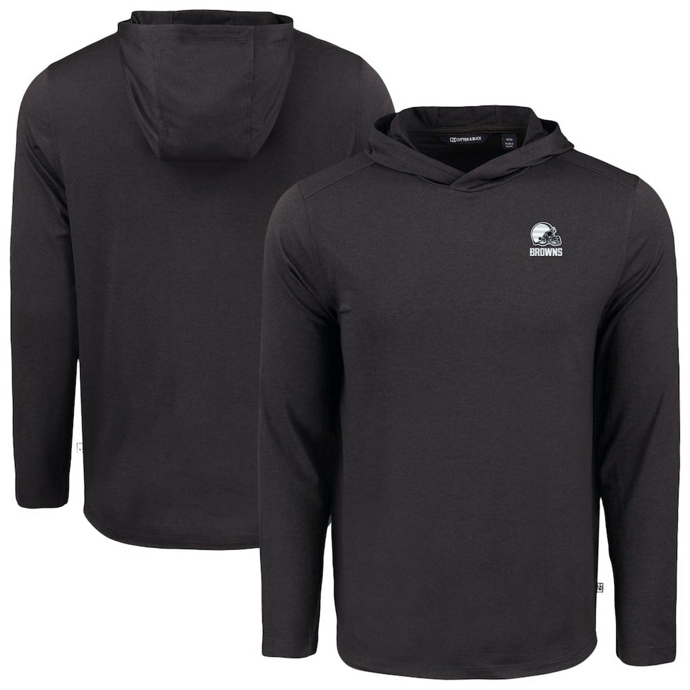 Cleveland Browns  Cutter & Buck Coastline Epic Comfort Eco Recycled Long Sleeve Hooded T-Shirt