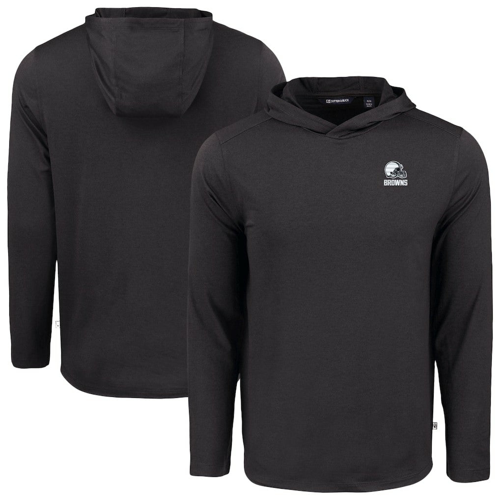 Cleveland Browns  Cutter & Buck Coastline Epic Comfort Eco Recycled Long Sleeve Hooded T-Shirt